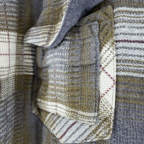 HORNY TOAD Shirt Mens XL Heavy Flannel Plaid Jersey Lined Utility Shacket Gray - Picture 4 of 10